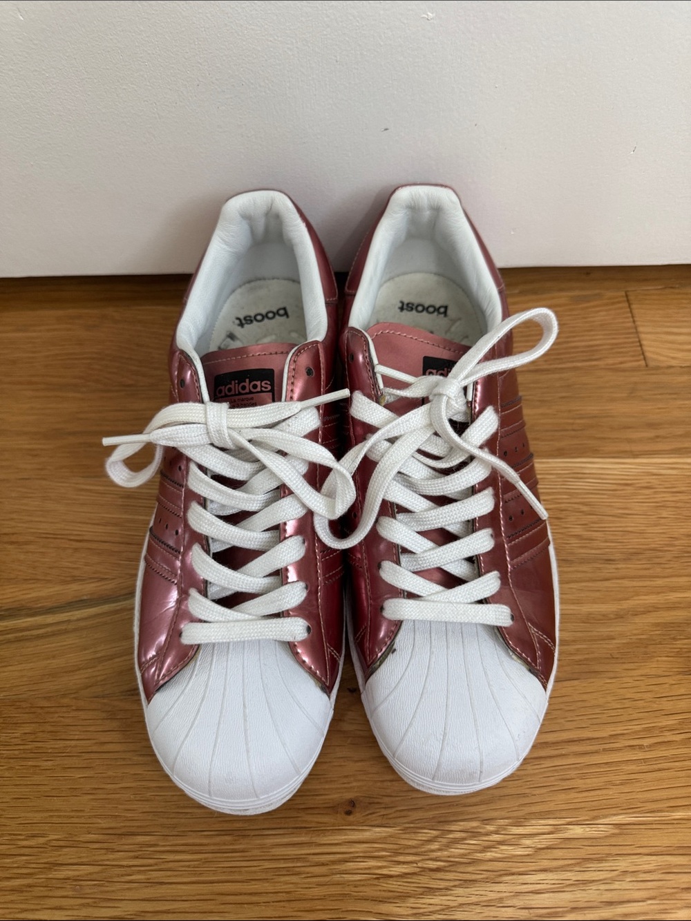 adidas Women’s Metallic Rose Pink Superstar Sneakers